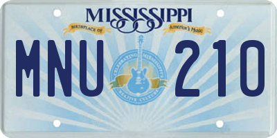 MS license plate MNU210