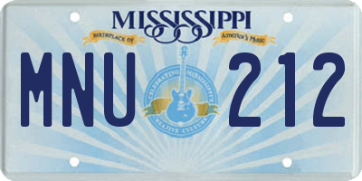 MS license plate MNU212