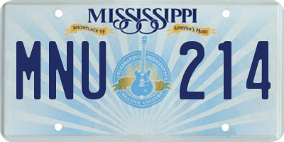 MS license plate MNU214