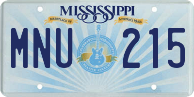 MS license plate MNU215