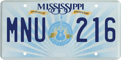 MS license plate MNU216