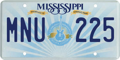 MS license plate MNU225