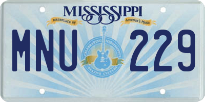 MS license plate MNU229