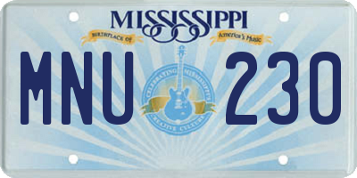 MS license plate MNU230