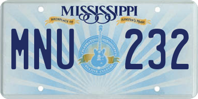 MS license plate MNU232