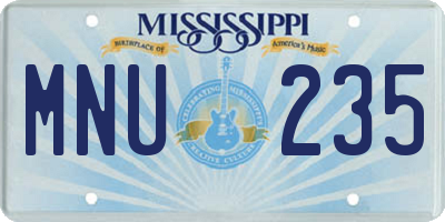 MS license plate MNU235