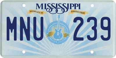 MS license plate MNU239
