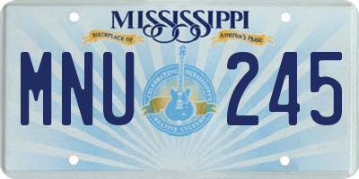 MS license plate MNU245