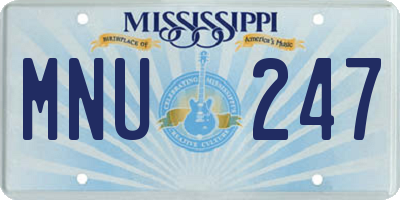 MS license plate MNU247