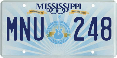 MS license plate MNU248