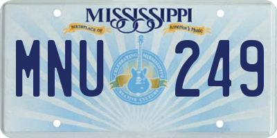 MS license plate MNU249