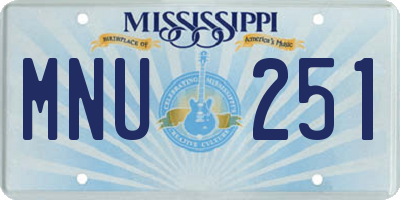 MS license plate MNU251