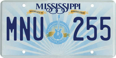 MS license plate MNU255