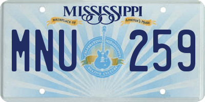 MS license plate MNU259