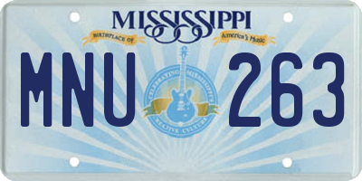 MS license plate MNU263