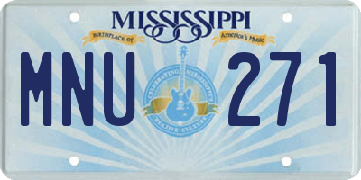 MS license plate MNU271