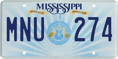 MS license plate MNU274
