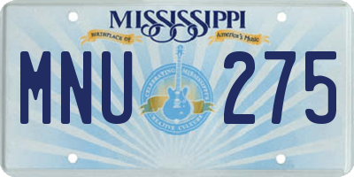 MS license plate MNU275
