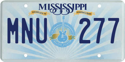 MS license plate MNU277