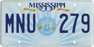 MS license plate MNU279