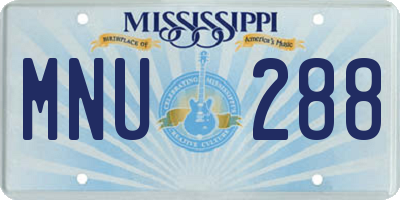 MS license plate MNU288