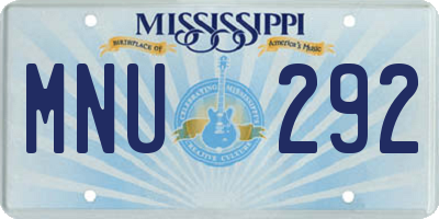 MS license plate MNU292