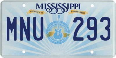 MS license plate MNU293