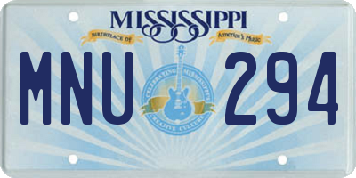 MS license plate MNU294