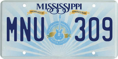 MS license plate MNU309