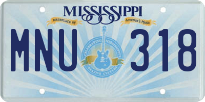 MS license plate MNU318