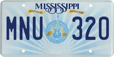 MS license plate MNU320