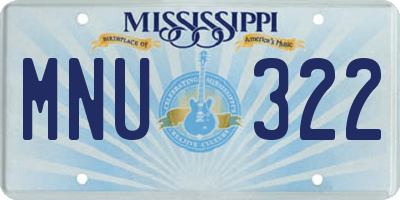 MS license plate MNU322