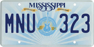 MS license plate MNU323