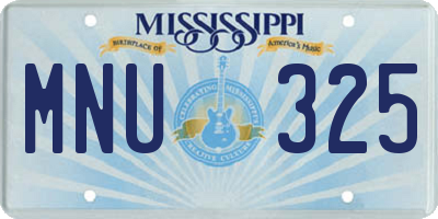 MS license plate MNU325