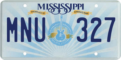 MS license plate MNU327