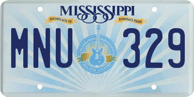 MS license plate MNU329