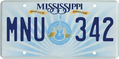 MS license plate MNU342