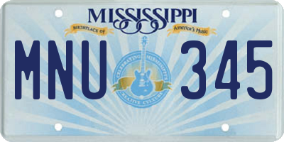 MS license plate MNU345