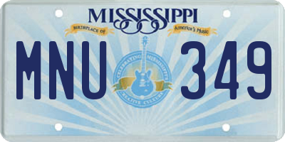 MS license plate MNU349