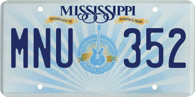 MS license plate MNU352