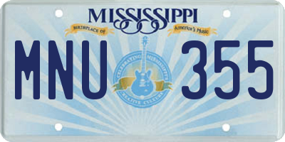 MS license plate MNU355