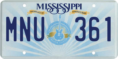 MS license plate MNU361