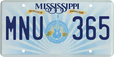MS license plate MNU365