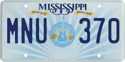 MS license plate MNU370