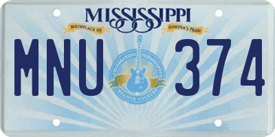 MS license plate MNU374