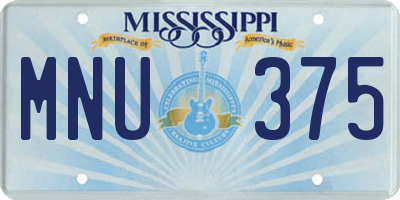 MS license plate MNU375