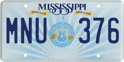 MS license plate MNU376