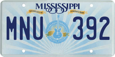 MS license plate MNU392