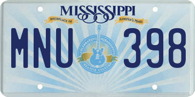 MS license plate MNU398