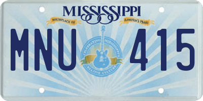 MS license plate MNU415